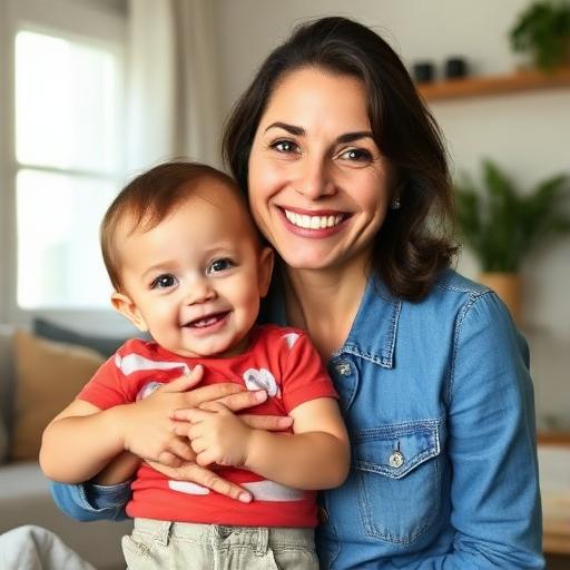 Foto de Juliana M. com seu bebê