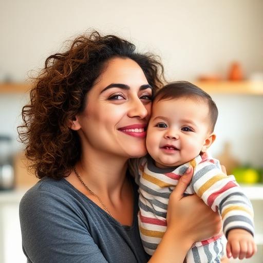 Foto de Carla R. com seu bebê